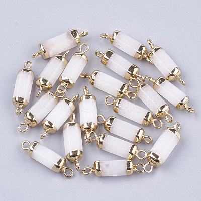 Electroplate Natural  White Jade  Links connectors G-S344-01K-1