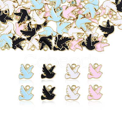 80Pcs 4 Colors Zinc Alloy Enamel Charms PALLOY-CJ0001-151-1