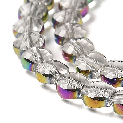 Electroplate Transparent Glass Beads Strands EGLA-Z001-02F-1