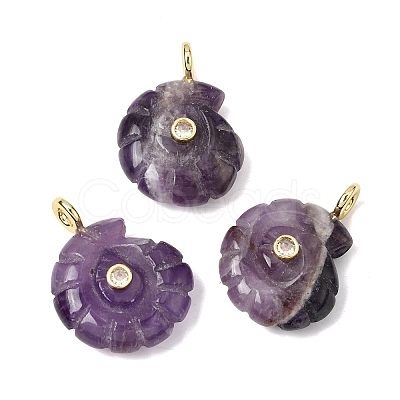Natural Banded Amethyst Carved Pendants G-C282-01N-1