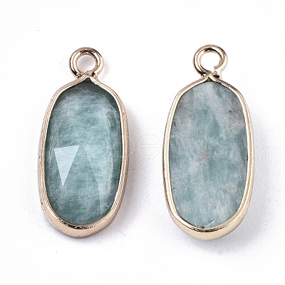 Natural Flower Amazonite Pendants G-N326-45F-1