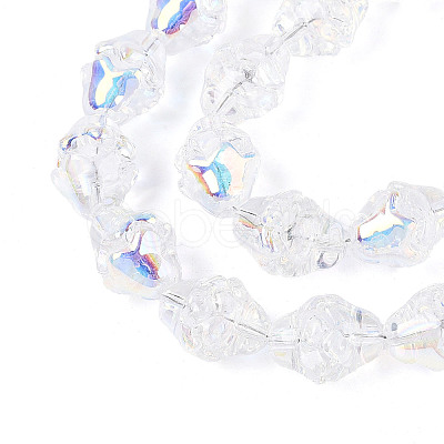 Electroplate Transparent Glass Beads Strands X-EGLA-N020-03A-1