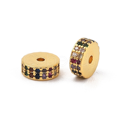 Rack Plating Brass Micro Pave Cubic Zirconia Beads KK-F879-14G-1
