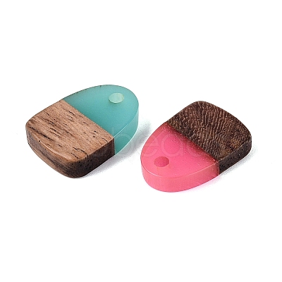 Opaque Resin & Walnut Wood Pendants RESI-N053-32-1