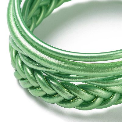 4Pcs 4 Style Plastic Cord Braided Jelly Stretch Bracelets Set BJEW-R313-02E-1
