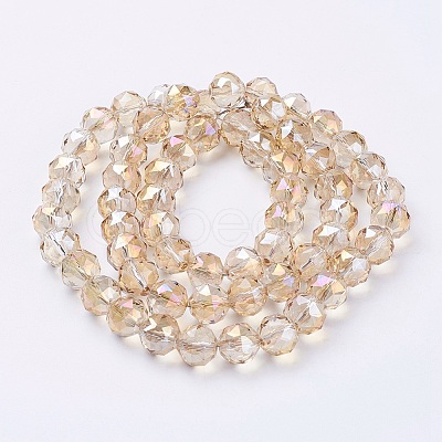 Electroplate Glass Beads Strands EGLA-J015-10mm-07-1