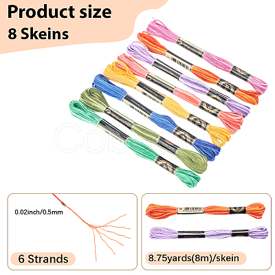 8 Skeins 8 Colors Polyester Sewing Thread OCOR-WH20074-09H-1