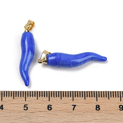 Handmade Lampwork with Brass Pendants KK-Q095-02B-04-1