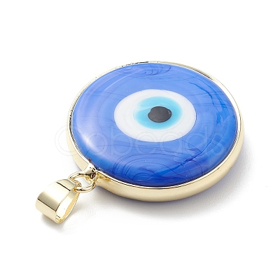 Handmade Evil Eye Lampwork Pendants LAMP-F031-03G-06-1