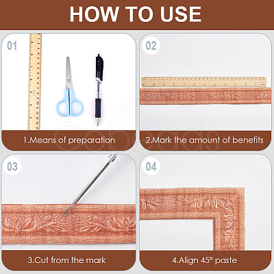 2Pcs Foam 3D Self-Adhesive Waterproof Wallpaper Border DIY-GF0010-19G-1