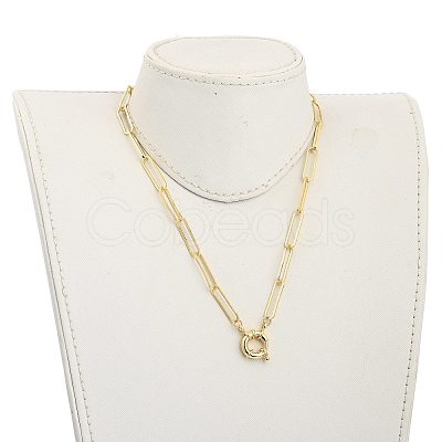 304 Stainless Steel Paperclip Chain Necklaces X-NJEW-JN03066-01-1