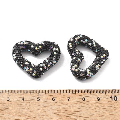 Heart Shape Polymer Clay Rhinestone Beads CLAY-NH0001-09B-04-1