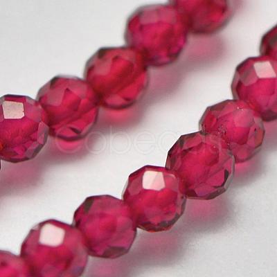 Glass Imitation Red Corundum Beads Strands G-K207-01E-01-1