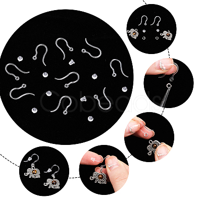 100Pcs Transparent Resin Earring Hooks RESI-CA0001-49-1