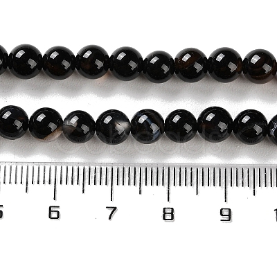 Natural Striped Agate/Banded Agate Beads Strands G-Z060-A01-A08-1