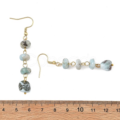 Natural Larimar Dangle Earrings EJEW-JE07529-1