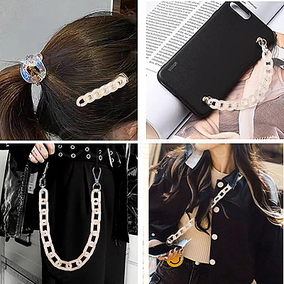 100Pcs 2 Styles Transparent Acrylic Linking Rings OACR-CJ0001-17-1
