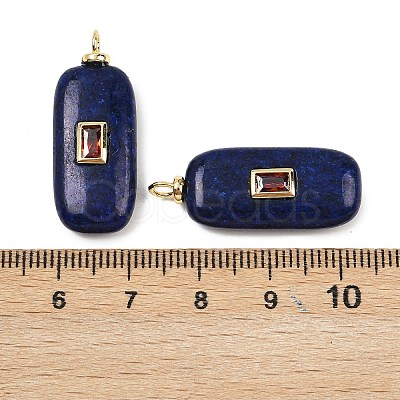 Dyed Natural Sesame Jasper Pendants KK-B157-43G-02-1