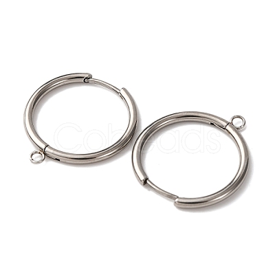 201 Stainless Steel Hoop Earring Findings STAS-D379-05A-P-1