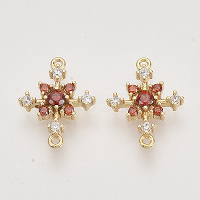 Brass Cubic Zirconia Links connectors KK-N216-26B-1