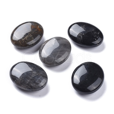 Natural Silver Leaf Jasper Oval Palm Stone G-K416-03A-1