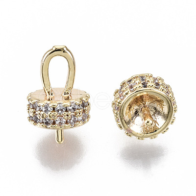 Brass Micro Pave Cubic Zirconia Peg Bails Pendants KK-N231-166-NF-1