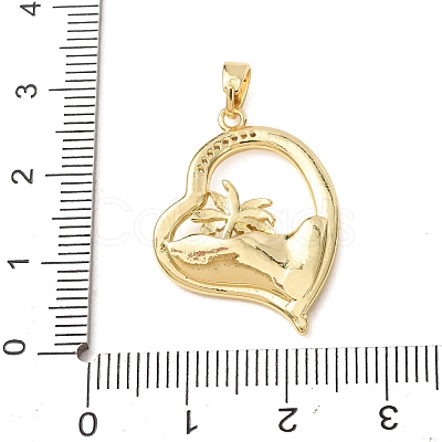Brass Micro Pave Clear Cubic Zirconia Pendants CU-CBA8A7D-02G-C-1
