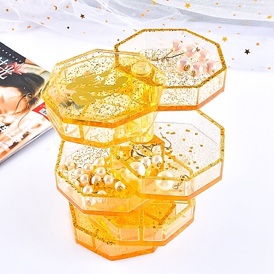 DIY Layered Rotating Storage Box Silicone Mold Sets DIY-X0293-86-1