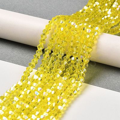 Transparent Electroplate Glass Beads Strands EGLA-A039-T6mm-B21-1