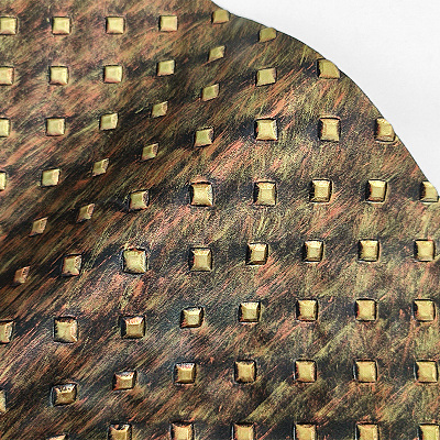 Embossed Square Pattern Imitation Leather Fabric PW-WG64166-02-1
