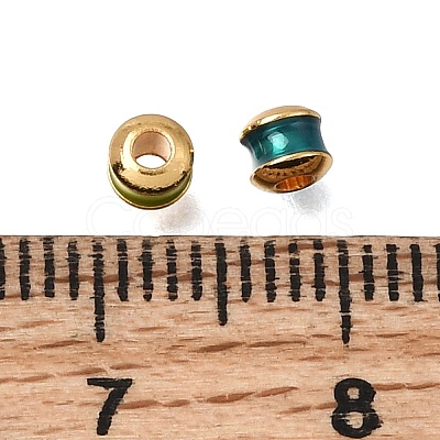 Brass Enamel Beads KK-G605-03G-1
