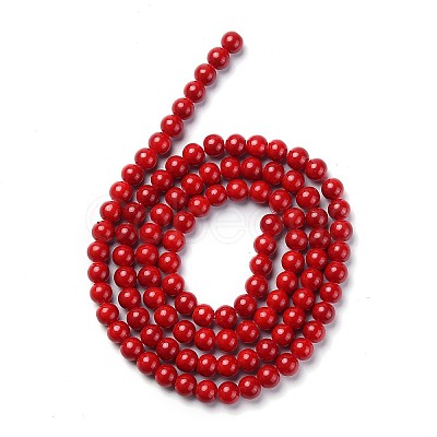 Baking Paint Glass Round Bead Strands DGLA-Q020-8mm-M-1
