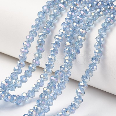 Electroplate Transparent Glass Beads Strands EGLA-A034-T6mm-T07-1