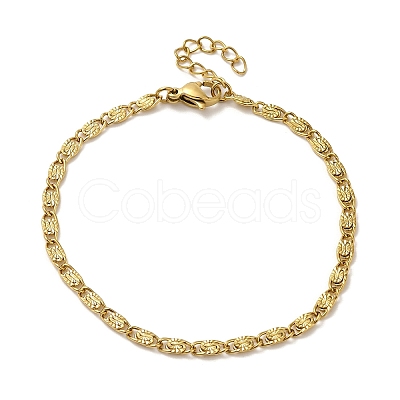 Ion Plating(IP)  304 Stainless Steel Lumachina Chain Bracelets BJEW-C079-01A-G-1