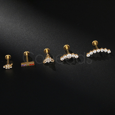 G23 Titanium Micro Pave Clear Cubic Zirconia Internally Threaded Labrets WG2497D-06-1