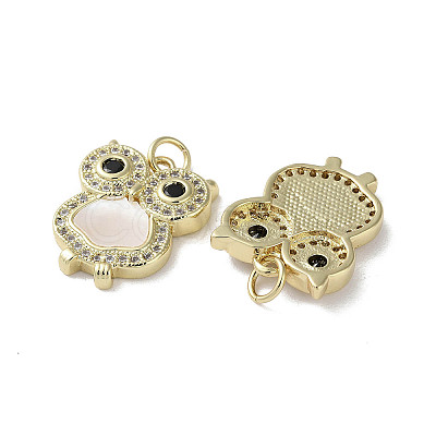Brass Micro Pave Cubic Zirconia Pendants KK-G485-25C-G-1