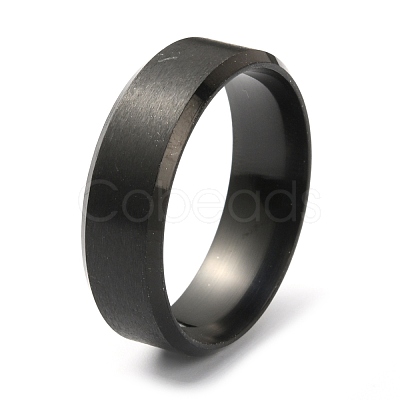 201 Stainless Steel Plain Band Ring for Men Women RJEW-WH0010-06I-MB-1