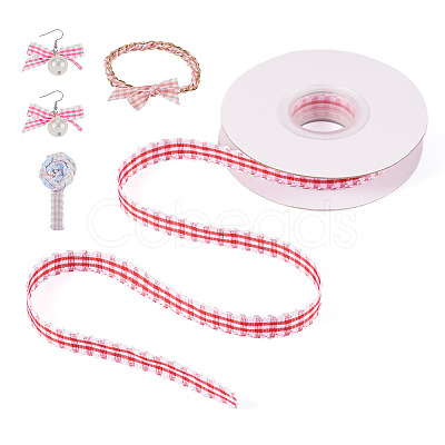 10 Yards Flat Polycotton(Polyester Cotton) Ribbon OCOR-TAC0030-01G-1