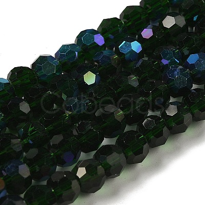 Electroplate Transparent Glass Beads Strands EGLA-A035-T6mm-L10-1