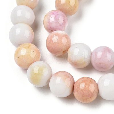 Ombre Effect Dyed Crackle Glass Beads X1-GLAA-T031-10mm-01Q-1