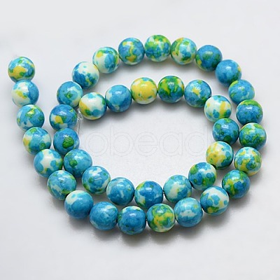 Synthetic Ocean White Jade Beads Strands X-G-L019-8mm-06-1