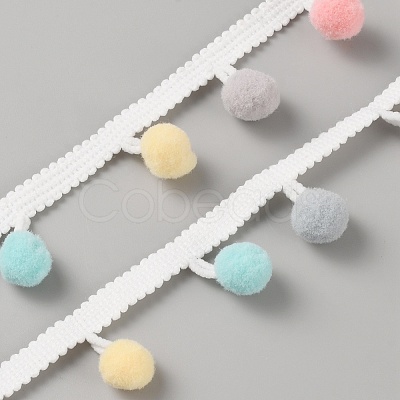 Macaron Color Polyester Pom Pom Ball Decorative Ribbons LS-OCOR-WH0090-61A-1