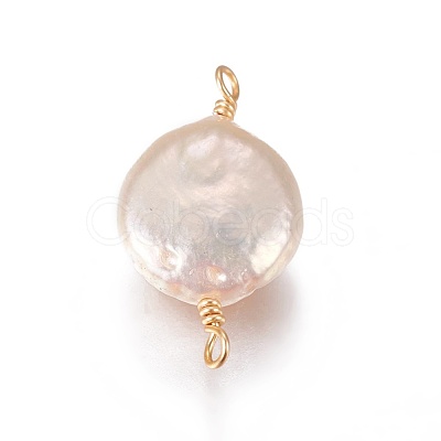 Natural Pearl Links connectors PEAR-I005-15-1