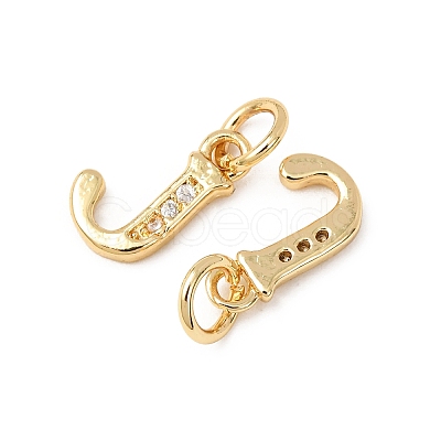 Brass Micro Pave Cubic Zirconia Charms KK-I382-03G-J-1