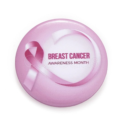 Breast Cancer Awareness Month Tinplate Brooch Pin JEWB-G016-01P-06-1