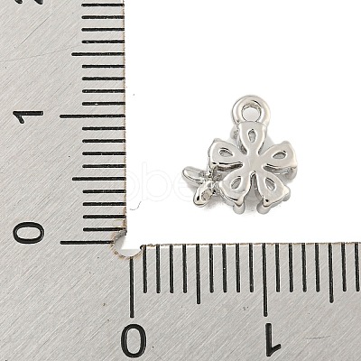 Brass Micro Pave Clear Cubic Zirconia Pendants KK-U015-10P-1