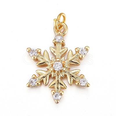 Brass Micro Pave Clear Cubic Zirconia Pendants LS-KK-I674-21G-1