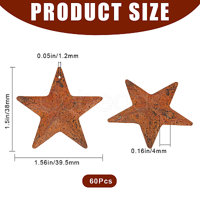 60Pcs Iron Pendants IFIN-GF0001-42B-1