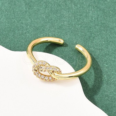 Brass Micro Pave Cubic Zirconia Finger Rings RJEW-C153-01G-02-1