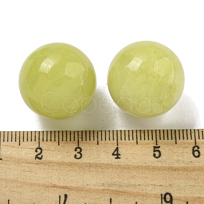 Natural Lemon Jade Round Ball Figurines Statues for Home Office Desktop Decoration G-P532-02A-17-1
